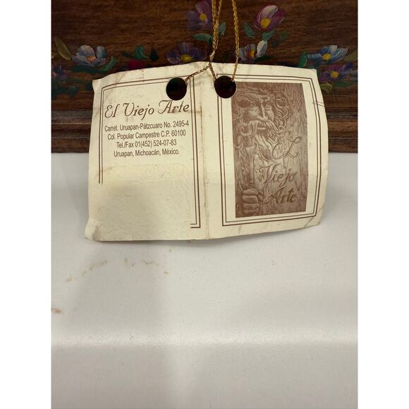 Vintage Antique Unused‎ El Viego Arte Art Mexico Carved Wood Trinket Jewelry Box - Picture 9 of 10